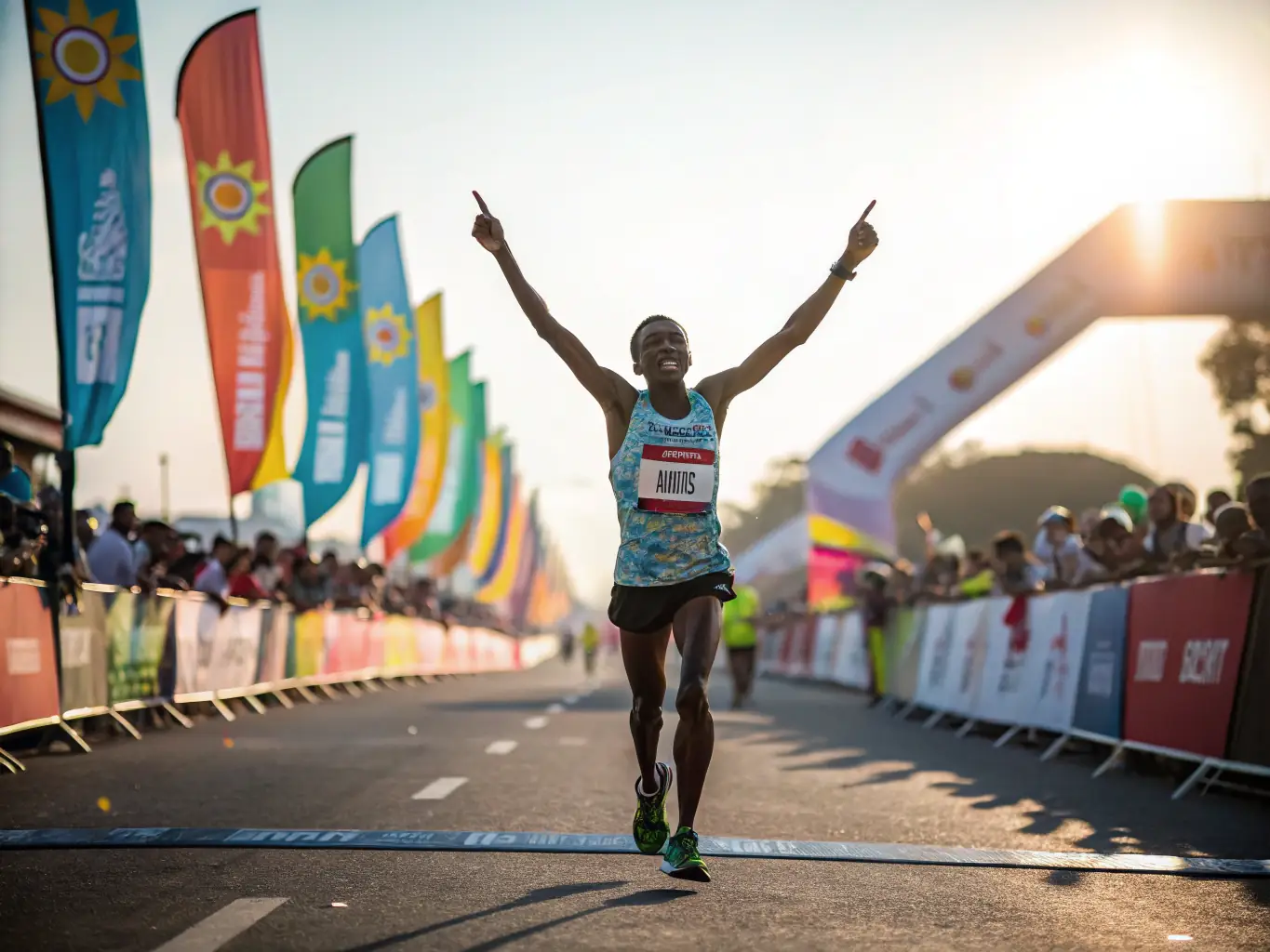 A photograph capturing the excitement of JOG 12 members participating in a local marathon, showcasing the competitive spirit and camaraderie.